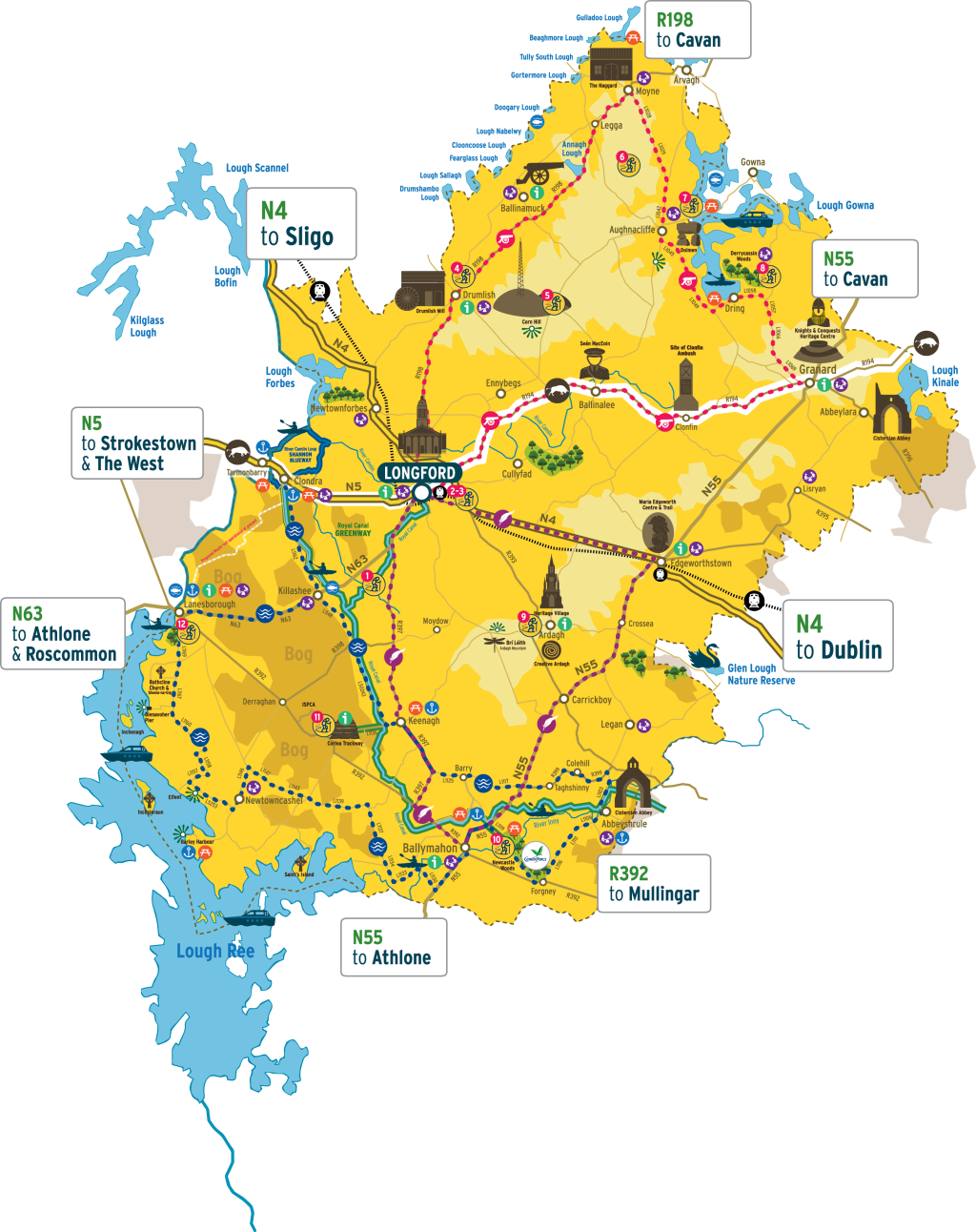 County Longford Ireland Map Maps & Brochures - Longford.ie